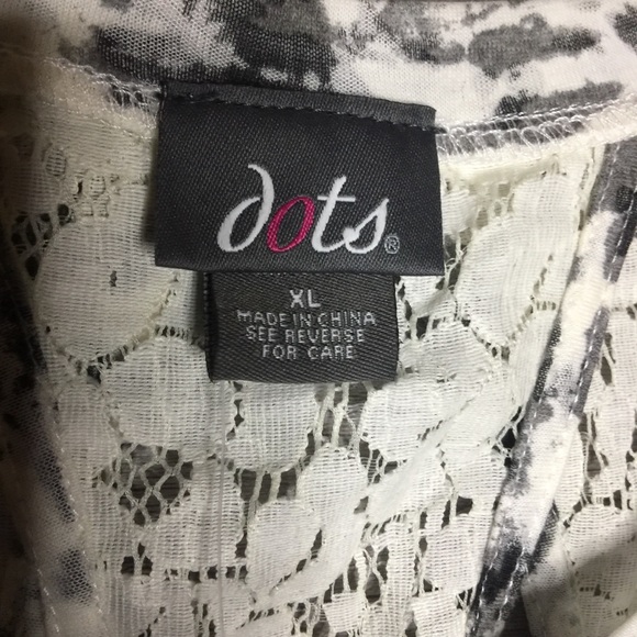 DOTS Tie dye Hi Lo with lace Top, NWT - Picture 2 of 6